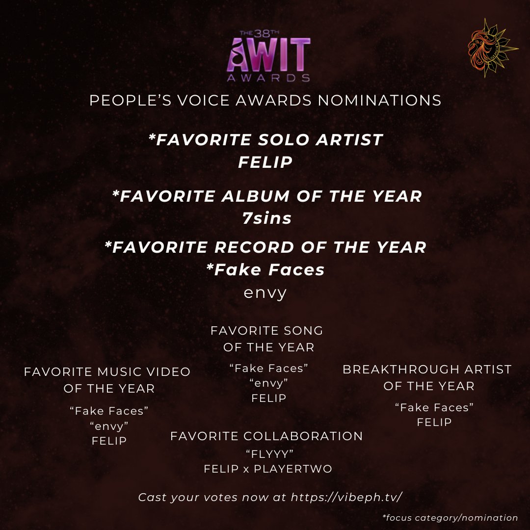 Every vote matters — but smart voting matters even more.

<a href="/felipsuperior/">FELIP</a> has multiple nominations at the 38th Awit Awards, and our support can help him go even further. ❤️‍🔥

Let’s make every vote count. Cast your vote through vibeph.tv

#FELIP