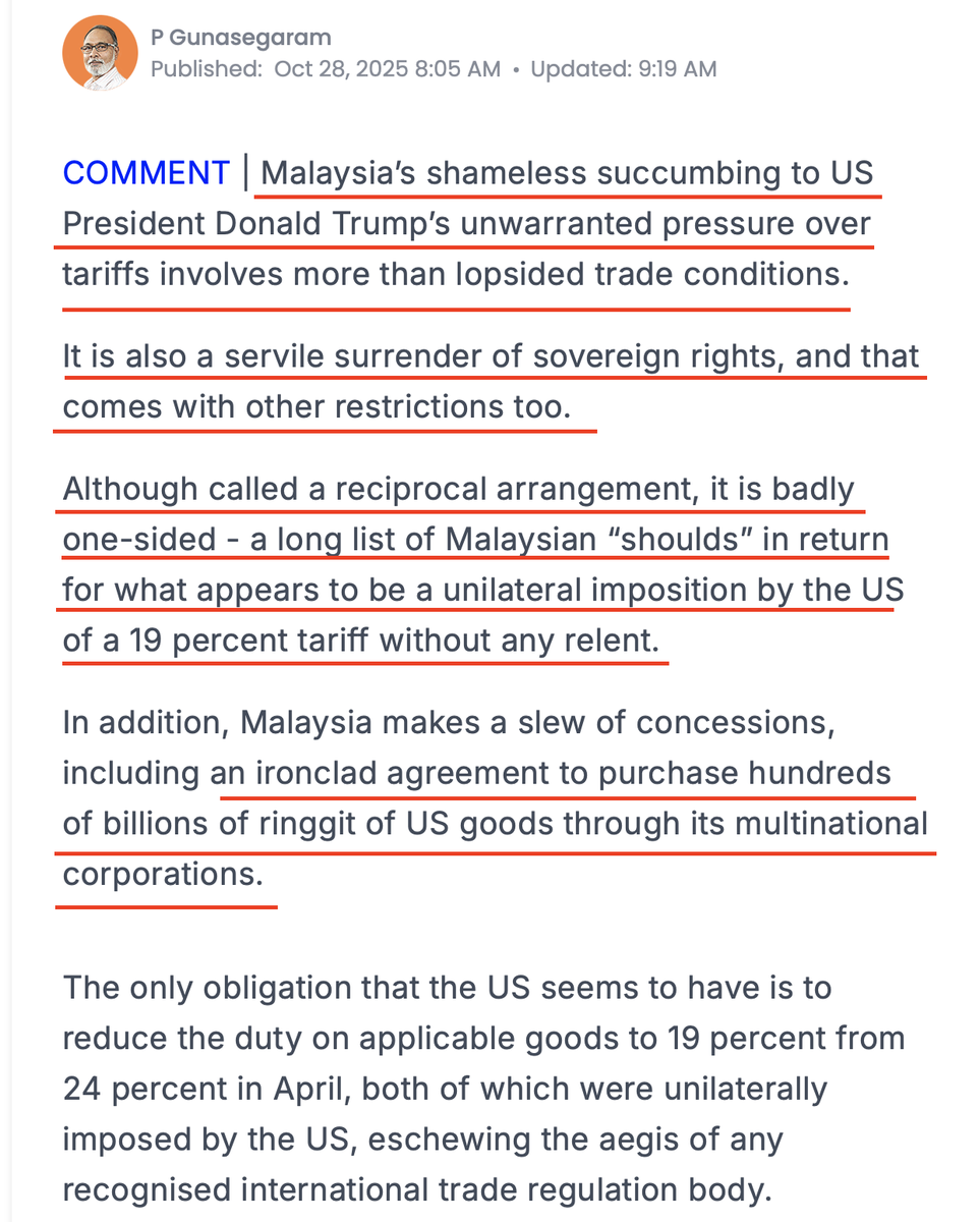 FreeMsian's tweet photo. Anwar and Zafrul folded so easily to pressure from a bully Donald Trump and compromised our sovereignty. https://t.co/RcQt3rVUk5