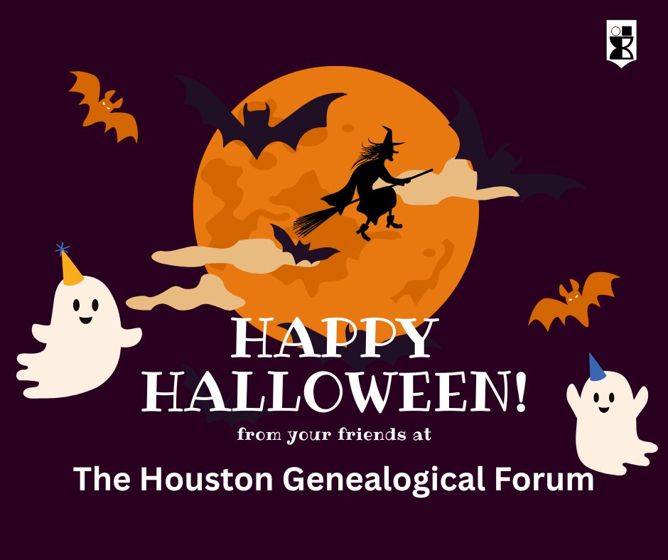 _hgftx_'s tweet image. 🎃 Happy Halloween from HGF!
Watch out for ghost ancestors and tricky records today! 👻🕯️
👀 Don’t forget—our Fall Seminar with Luana Darby is tomorrow, Friday, Nov. 1!

Free to attend | Online &amp;amp; In-Person

#HGFTX #Genealogy #HappyHalloween #FallSeminar