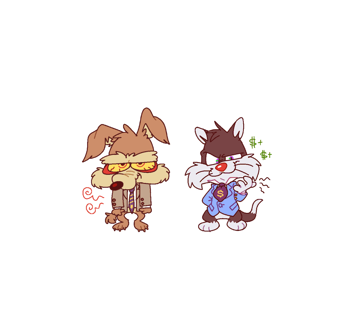 kitchenindesert's tweet photo. one AU of Bahhum duck's alive CEO Sylvester and his wearied secretary Wile E 9.17 https://t.co/ebxOvUM8J4