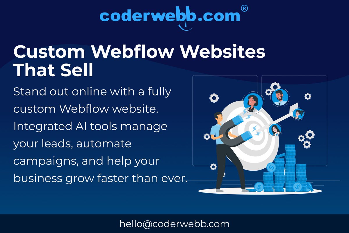 CoderWebb's tweet image. 📷 Custom Webflow Websites That Sell
Stand out online with a fully custom Webflow website designed to convert.
📷 Integrated AI tools manage your leads, automate campaigns, and help your business grow faster than ever.
📷 Perfect for brands ready to make their website work…