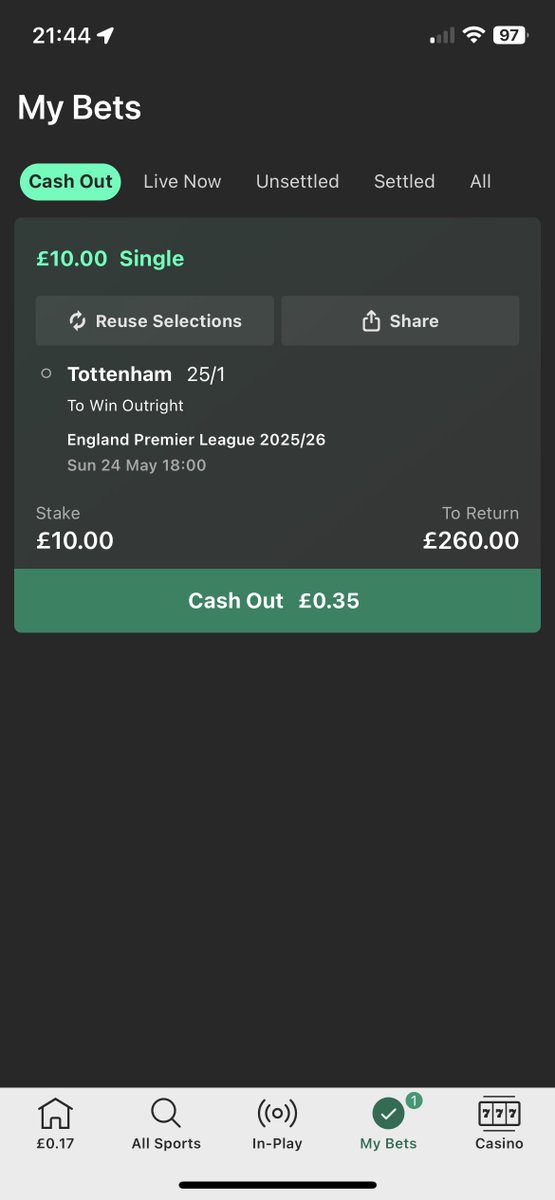 OS_thfc's tweet image. Put this bet on after we beat city, deciding what I spend my winnings on though?