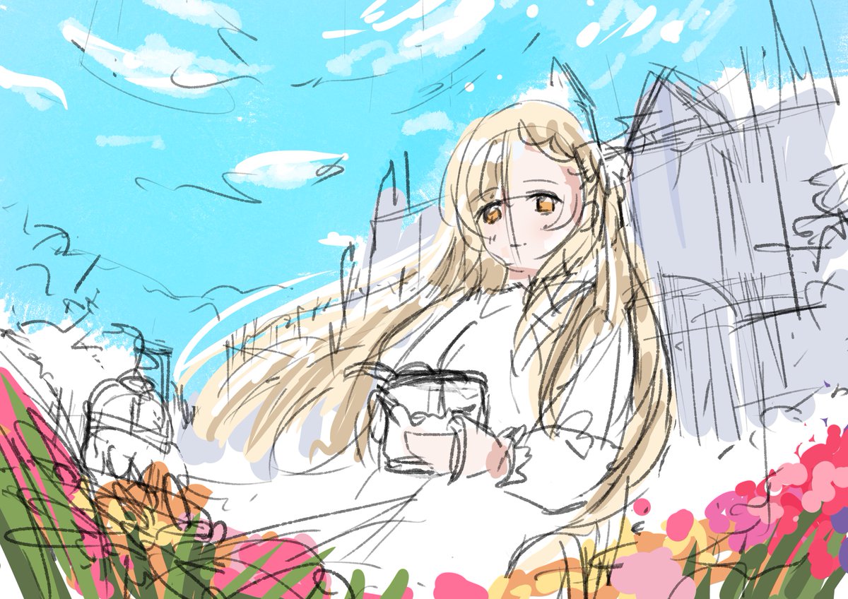 ざっくりすぎる大ラフ😂
今週からオリジナルイラストいっぱい描きます！✨