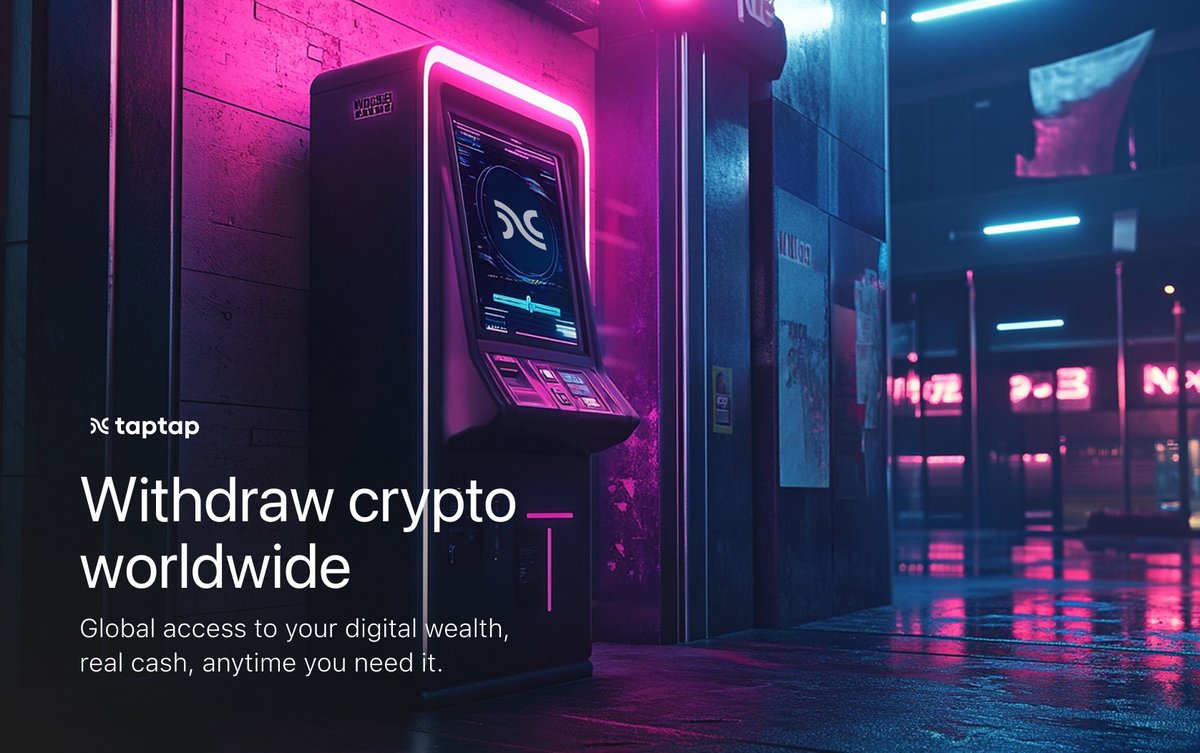 taptappayfi's tweet image. Got crypto? #TAPTAP turns it into real cash in 200+ countries 🌍

💳 Withdraw cash from crypto at 2M+ ATMs
⚡ Instant fiat conversion
🕒 24/7 global access

No delays. No limits. Just crypto, converted.

#TAP2 #DeFi #CryptoPayments