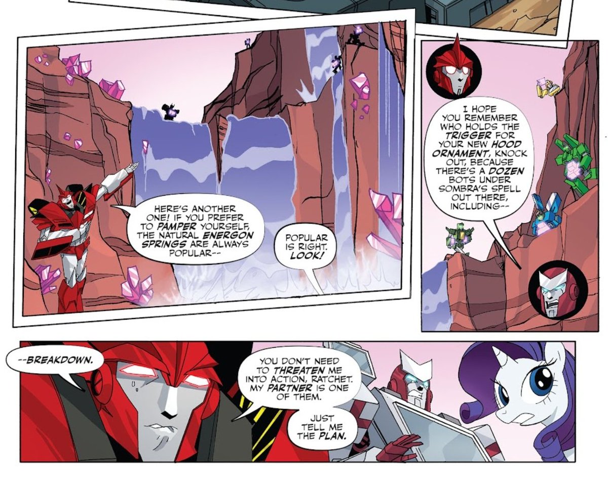 Flora88Ng's tweet image. Even Ratchet (and Rarity) knows Knock Out doesn&apos;t play about Breakdown btw
#kobd #bdko