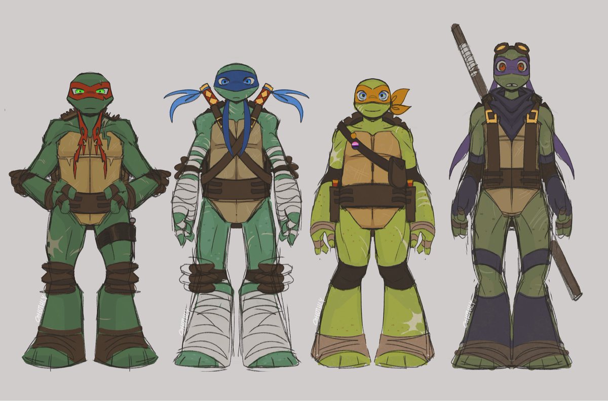 twirlybugs's tweet photo. here’s my #tmnt2012 lineup from 2023 that i still fw i guess there are things that i’d change…. and the anatomy is inconsistent. which ones ur fav #tmnt #2012tmnt https://t.co/6QsT3JVS4W