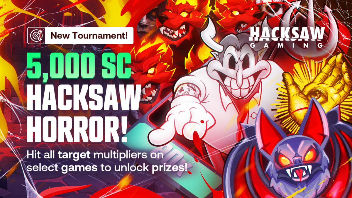 HACKSAW HORROR! ⚰️

The frights aren't over yet! An undead army of Hacksaw's most sinister reels has risen.

Claw your way through the swarm and capture your share of the 5,000 SC prize pool!

👉 shuffle.us/promotions/sc-…

No purchase required. Shuffle.US only 🇺🇸 in