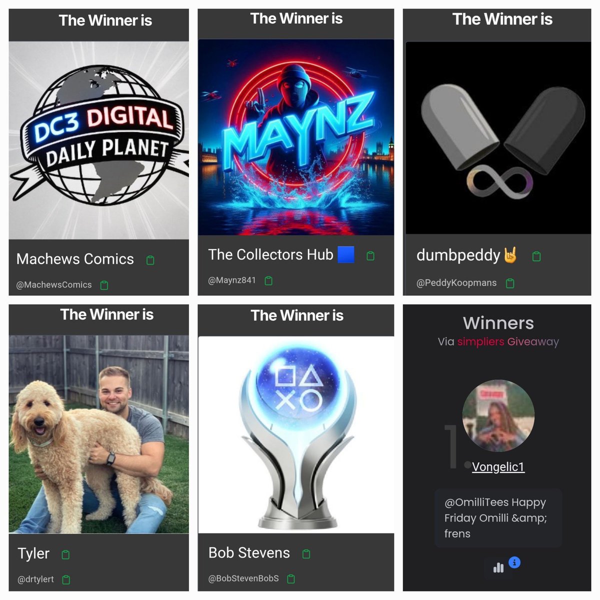 Here are last week’s giveaway winners announced live during the <a href="/OmilliTees/">$LEO-milli 📺⭕️</a> Fanable Fridays show! 🥳

Thanks to everyone who joined in, more winners will be revealed this Friday!