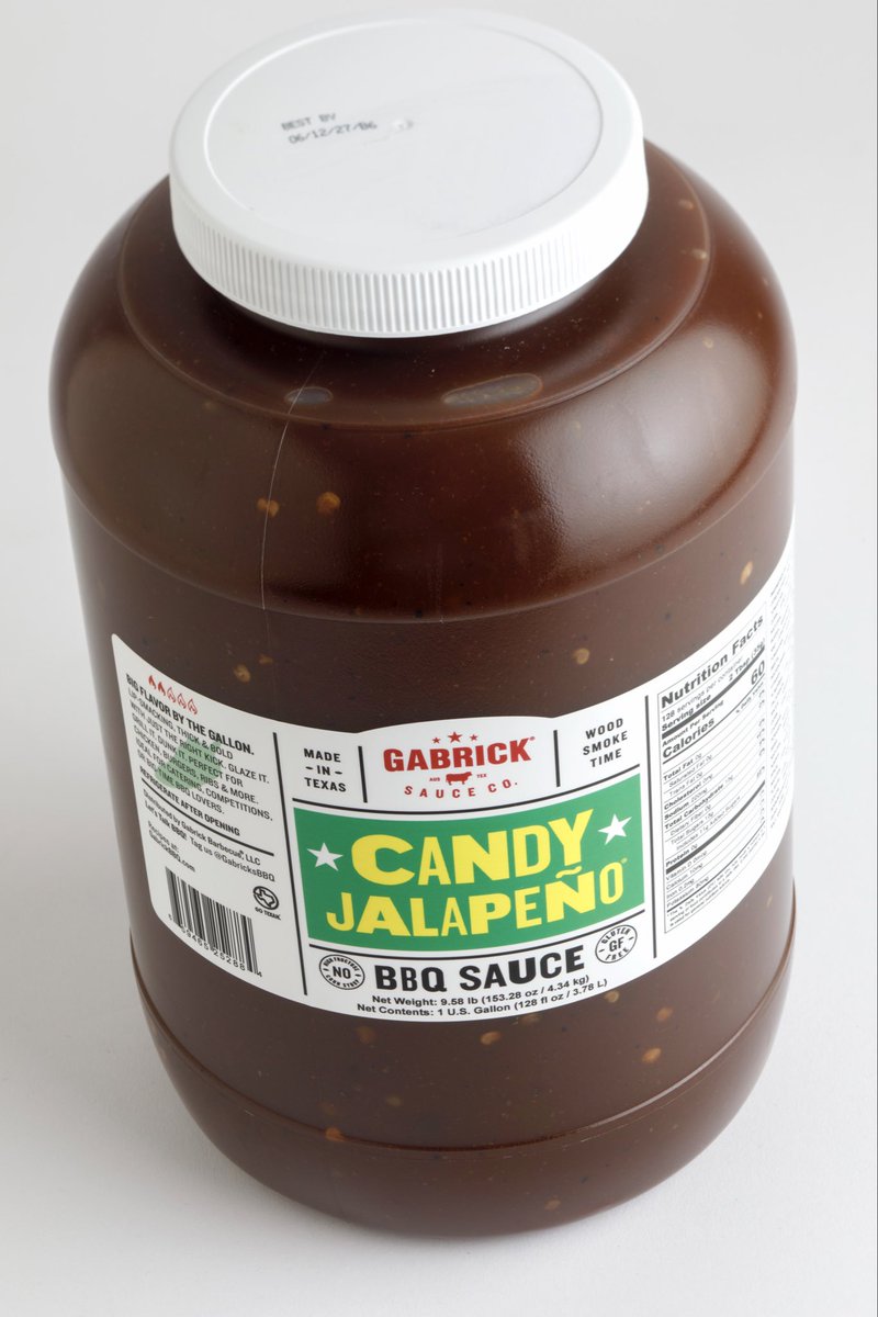 GabrickBBQ's tweet photo. Candy jalapeño barbecue sauce - Now available in 1-gallon jugs. 
Big Texas flavor for every kitchen.

https://t.co/Wpo3nfmsxY

#Restaurants #condiments #texasBBQ #burgers #wings https://t.co/4YhSEqxPN8