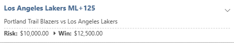 PropPlaymaker's tweet image. GL to whoever pushed Lakers back on me all day, this might be the most -CLV NBA play I have all season (excl. injury toxic flow ofc)