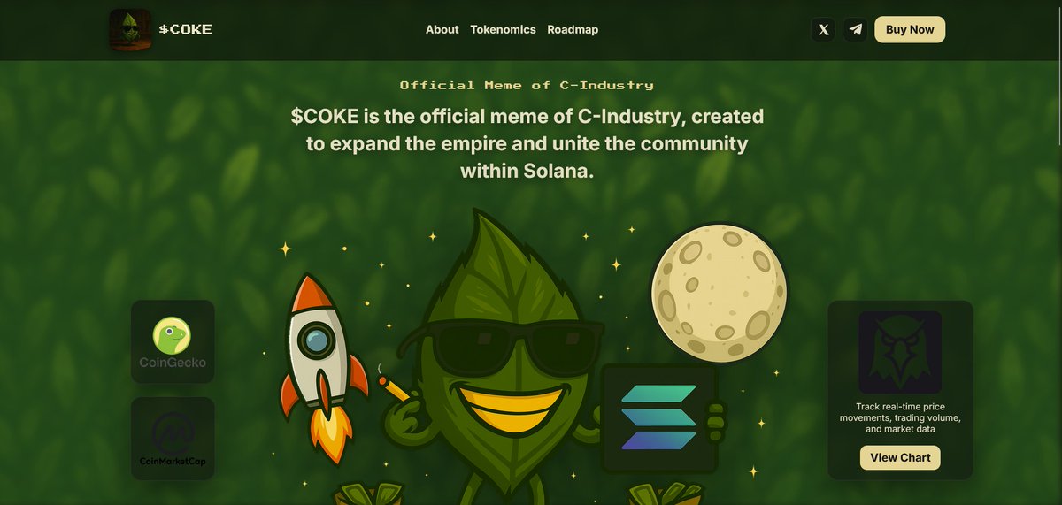 Cokein_sol's tweet photo. 🧠💥 The official website of $COKE is now live!
The meme that fuels the @CINdustry_ Empire on Solana.

🌿 Explore the project
🎮 Join the community
📈 Coming soon: real-time chart, total supply, and burned amount tracking

👉 https://t.co/XnMJQkKicl

#COKE #Solana #Web3 #MEME https://t.co/ONoQXFPRLJ