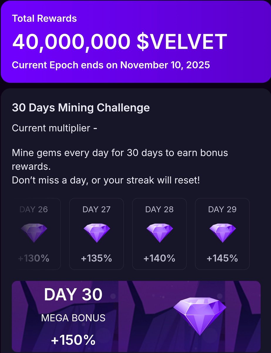 $VEKVET Burst out📶

When users pledge tokens as veVELVET, they can get discounts on real income transactions and manage their rights and interests.

You can link to the binding curve and the tower through <a href="/Velvet_Capital/">Velvet</a> so that I can buy it.

Artificial intelligence will check