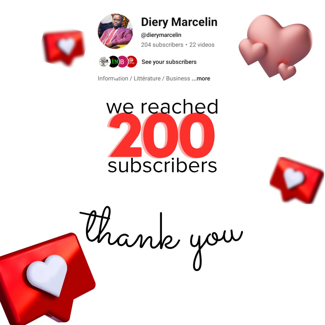 Diery_Marcelin's tweet photo. Vous êtes déjà plus de 200 à vous fidéliser à mon contenu sur YouTube !🤭 C'est grâce à vous, qui aimez, commentez et partagez mon travail. Merci 200 fois !

Continuez à vous abonner. Activez la notification pour ne rien rater. Le meilleur est à venir.

https://t.co/INBzaKfMad https://t.co/x6i4mx47er