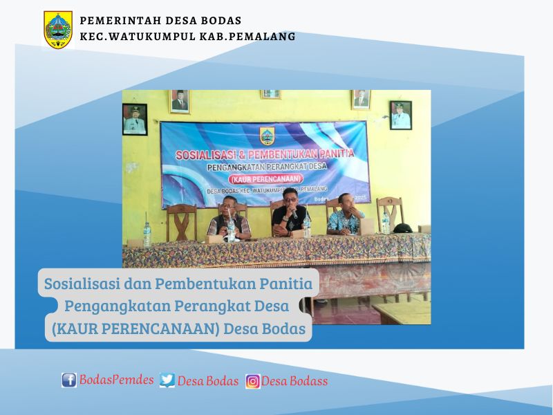 bodaspemdes's tweet photo. Sosialisasi dan pembentukan Panitia Pengangkatan Perangkat Desa (KAUR PERENCANAAN ) Desa Bodas https://t.co/re8CqfwKTo