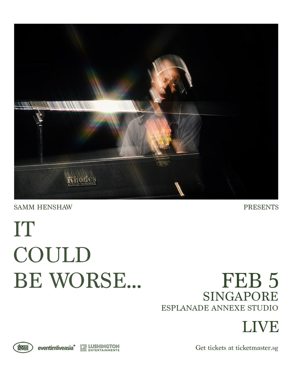 For one night only, soul and R&amp;B sensation Samm Henshaw will bring his ‘It Could Be Worse…’ tour to Singapore on 5 February 2026 at the Esplanade Annexe Studio.

Limited Meet &amp; Greet packages are available.

More ticketing details @ ticketmaster.sg/activity/detai…

#SammHenshaw