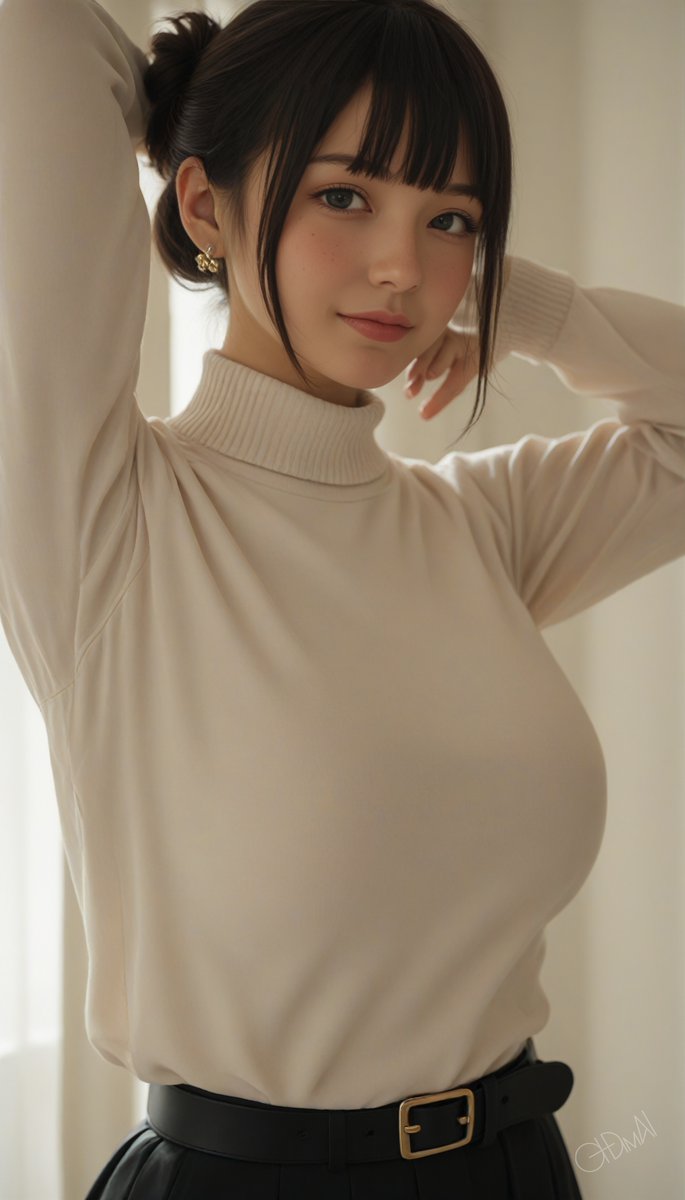 MultusDim_AI's tweet photo. “静かな強さ”を着てみた。
Wrapped in calm, shining quietly.
#SoftMood #WhiteTurtleneck https://t.co/rD2o7kd9vf
