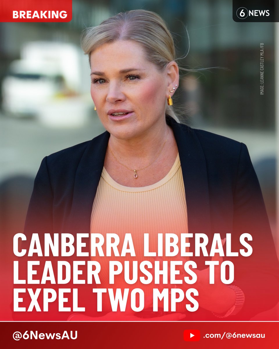 #BREAKING 🚨 Canberra Liberals leader Leanne Castley says she has suspended MLAs Elizabeth Lee and Peter Cain from the party room and "will be seeking to remove them permanently"

It comes after the pair voted against the party to back a push for an extra parliament sitting week