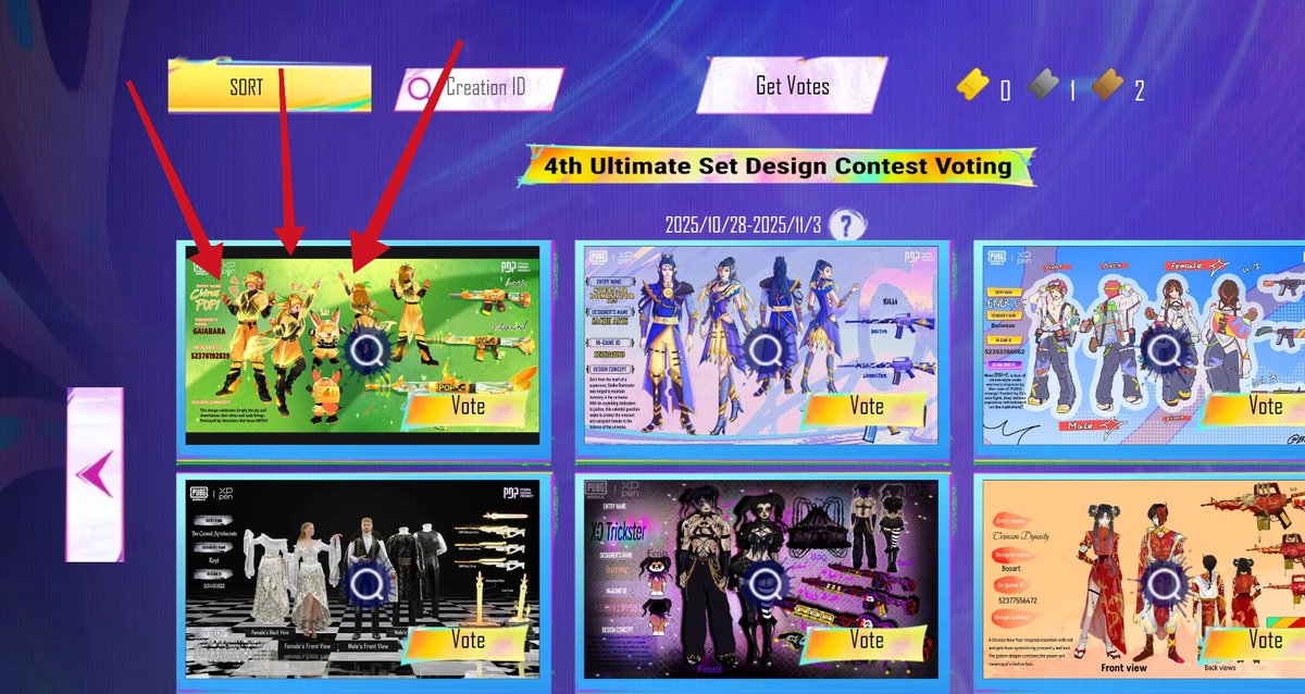 GaiaBarArt's tweet photo. Lol i actually made it to the Voting Stage???? If you're in PUBG Mobile, do check the designs out and if you kinda like mine, pls spare a vote 🙏🥹
#pubgultimatesetdesigncontest #chatacterdesign #outfitdesign #skindesign https://t.co/tUqBZuifQR