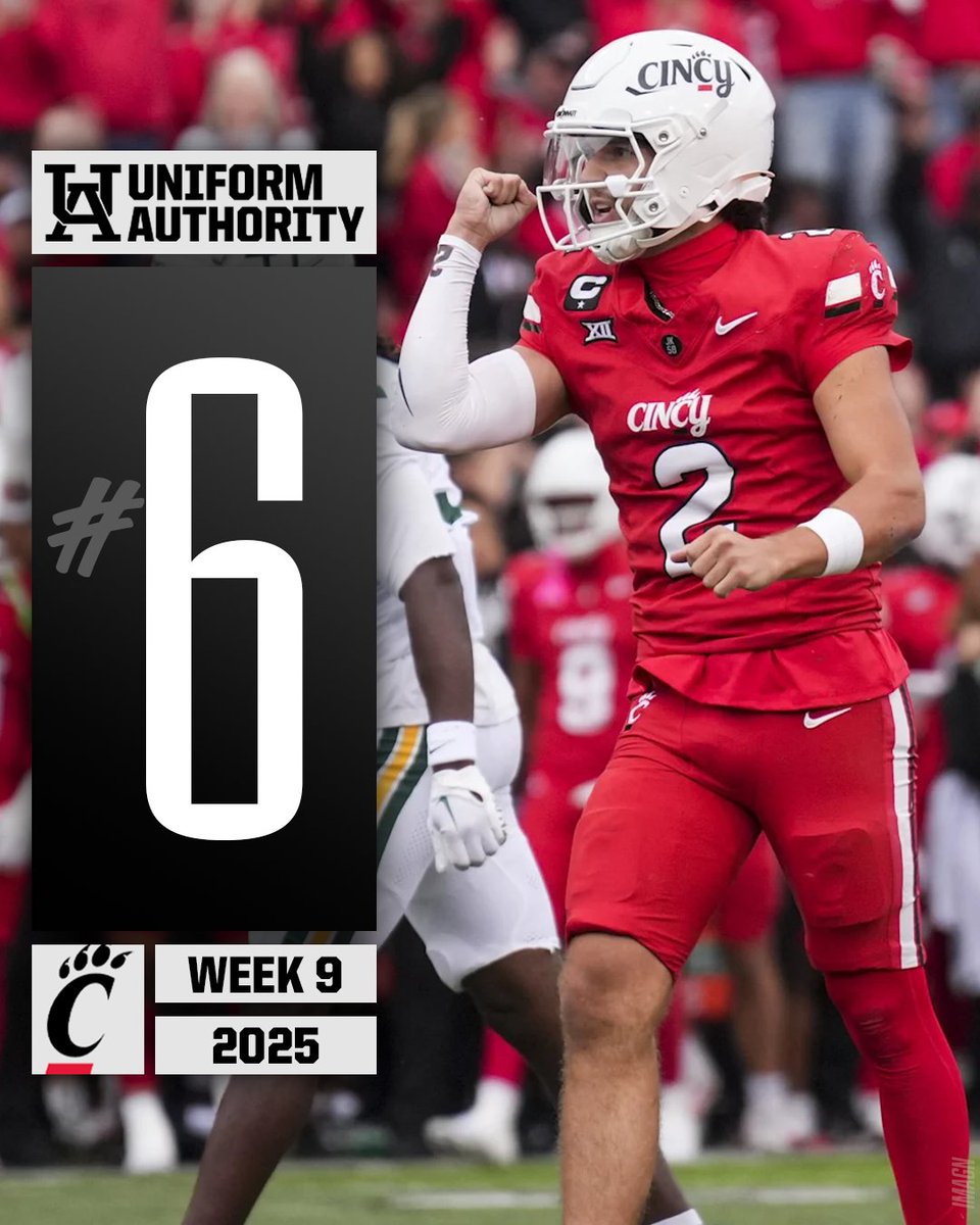 UniAuthority's tweet photo. #UniAuthority Week 9 Uniform of the Week:
6. @GoBearcatsFB
#UAWeek9 | @GoBearcatsEQUIP https://t.co/ooWDOn8PzN