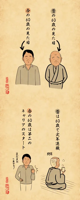 昔の60歳と今の60歳の違いあるあるでござる 