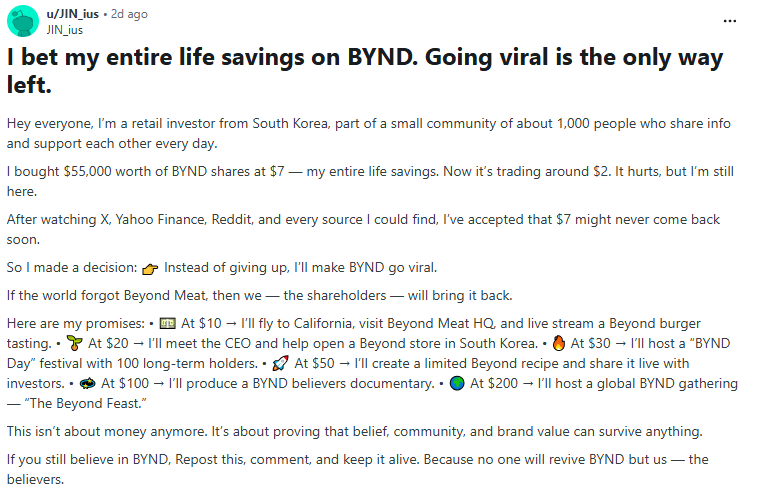 🔵BARCHART: "Un trader perde i risparmi di una vita investendo in Beyond Meat"