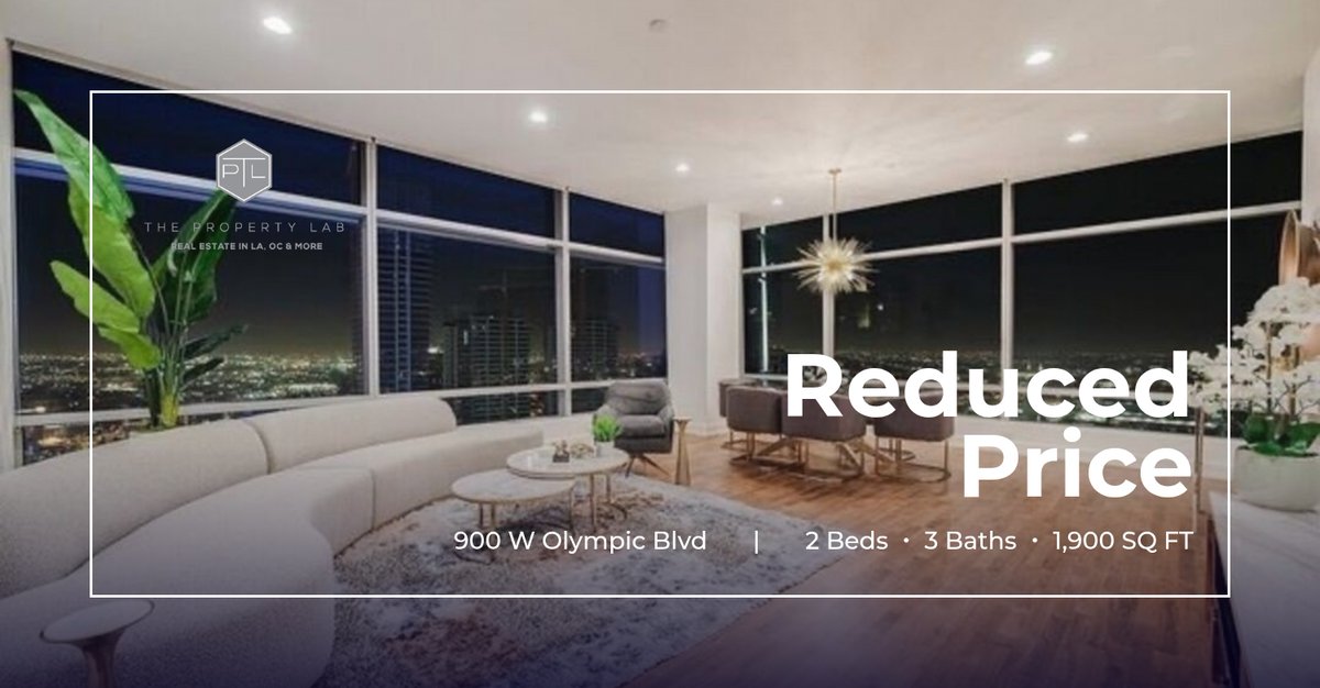 ThePropertyLab's tweet image. 📍 Reduced Price 📍 This recently reduced home at 900 W Olympic Blvd 37a in Los Angeles won&apos;t last long, so, don&apos;t wait to set up a showing! Reach out here or at (949) 629-7650 for more information!

Make Your Appointment Today... homeforsale.at/900_W_OLYMPIC_…