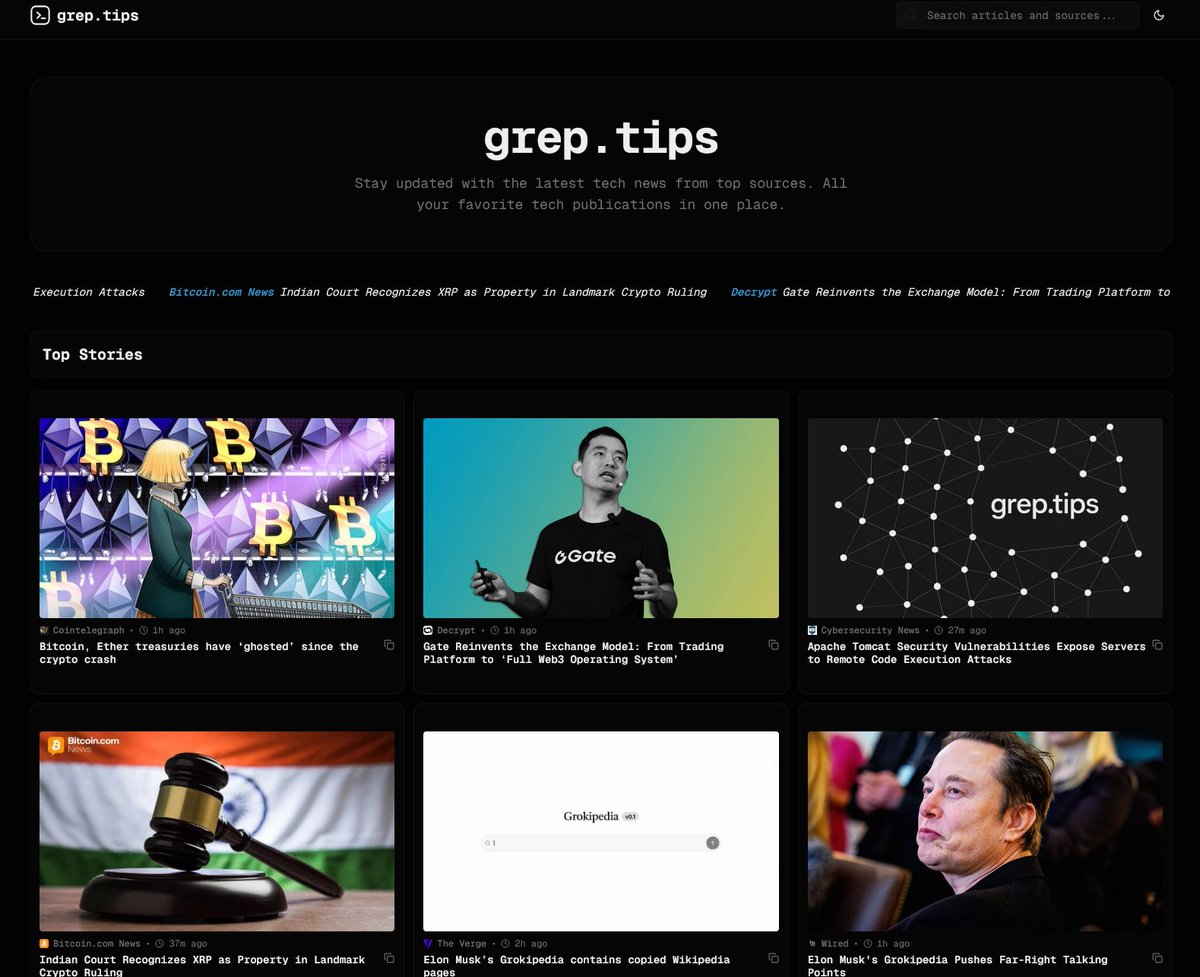 Scar3crowX's tweet image. 🚀 Thrilled to launch my latest creation: grep.tips – your go-to hub for the freshest tech news, in-depth analyses, and real-time updates from across the web!  Check it out and share your thoughts! #TechNews #Innovation #WebLaunch #GrepTips