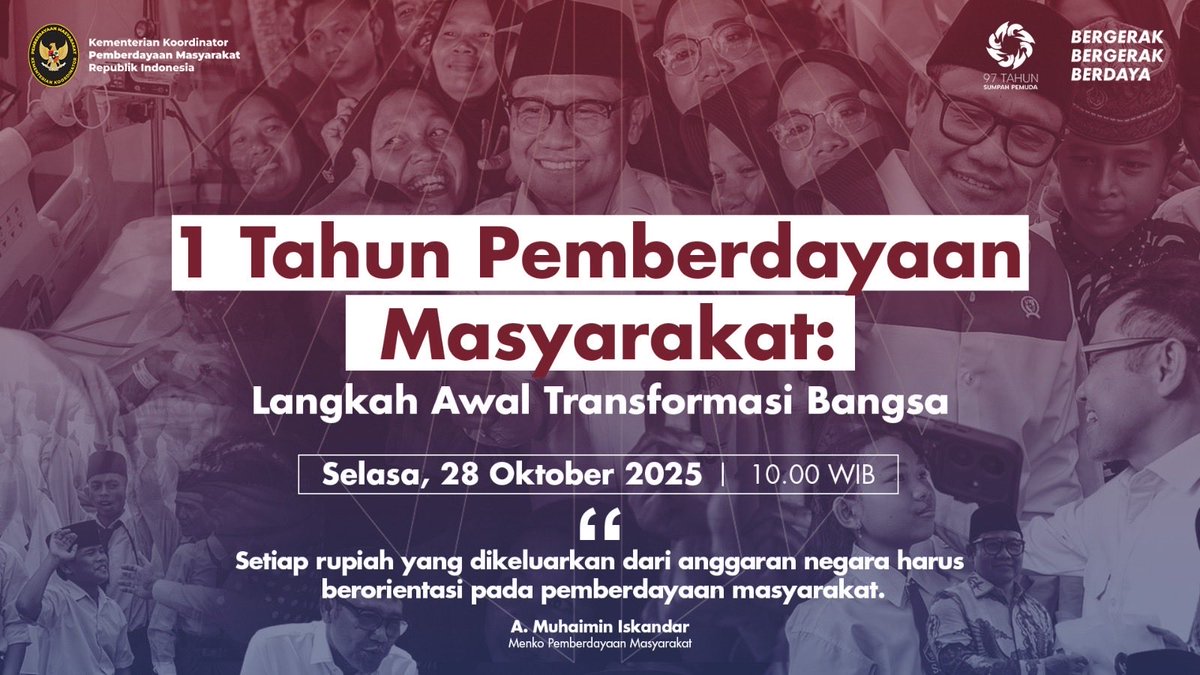 🇮🇩 𝐒𝐀𝐓𝐔 𝐓𝐀𝐇𝐔𝐍 𝐏𝐄𝐌𝐁𝐄𝐑𝐃𝐀𝐘𝐀𝐀𝐍 𝐌𝐀𝐒𝐘𝐀𝐑𝐀𝐊𝐀𝐓: 
𝐋𝐀𝐍𝐆𝐊𝐀𝐇 𝐀𝐖𝐀𝐋 𝐓𝐑𝐀𝐍𝐒𝐅𝐎𝐑𝐌𝐀𝐒𝐈 𝐁𝐀𝐍𝐆𝐒𝐀 

bit.ly/1TahunKPM