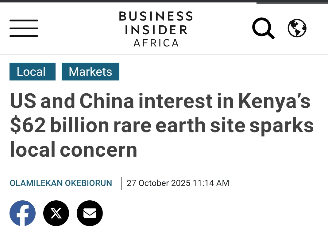 They're privatising beaches... Ai Yesu

Halafu in Kwale, it's not just about "boosting tourism"

It's about rare earth. 390 acres Mrima  Hill. Ndio inaleta JD Vance Kenya 

Ongea uwekwe cell, cybercrime mefi 

Mobutu of Sugoi turning Kenya into Monarchy 

Lakini FvCK RUTO bana