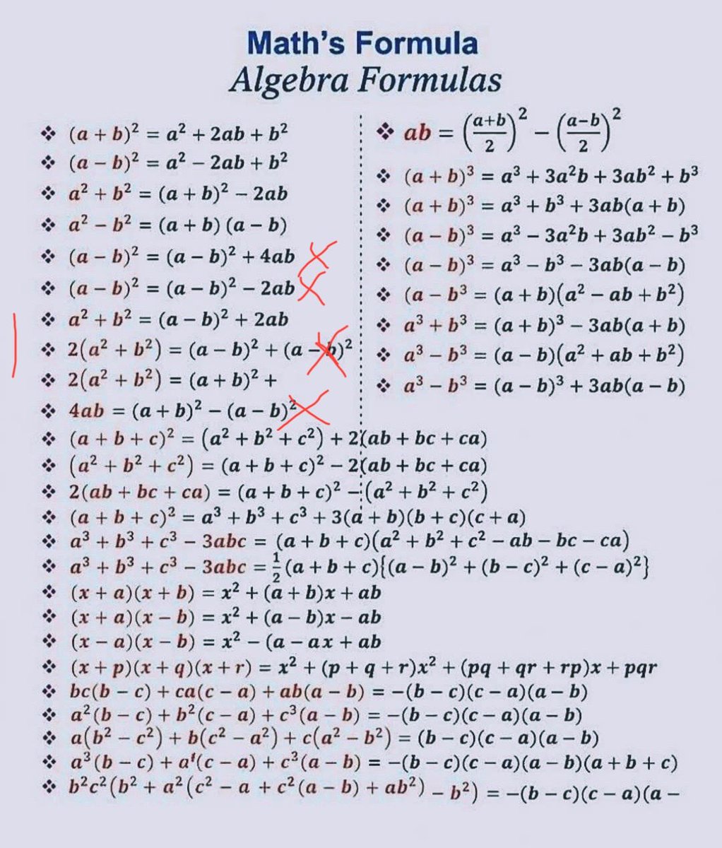 jazchic's tweet photo. @CcMath55 I checked first ten formulas within 22 seconds. Four of them are WRONG. Don’t want to continue to check. https://t.co/yjYPjlauIi