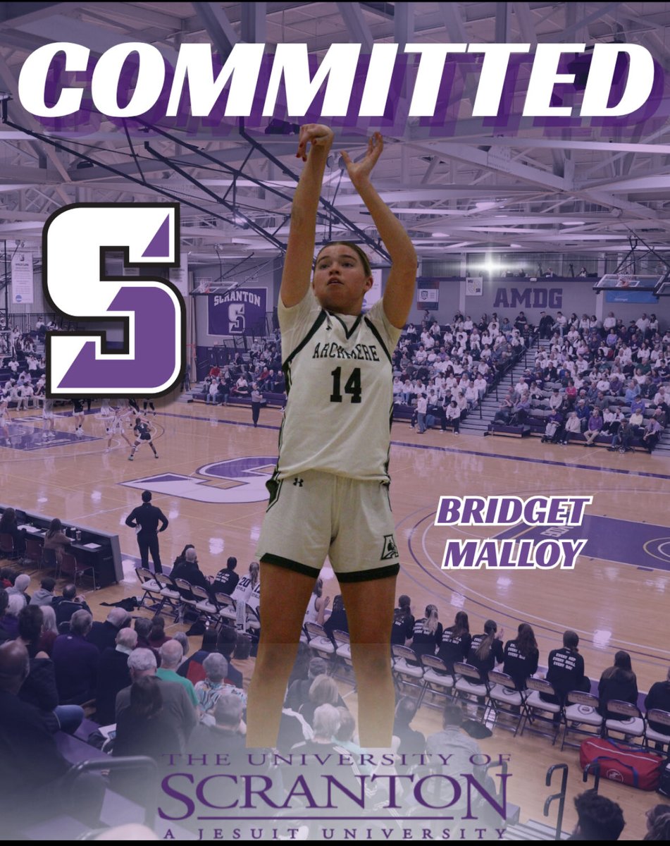 l'm so excited to announce that I will be continuing my academic and basketball career at the University of Scranton!💜
Thank you to Coach O'Brien, Coach Hannah, and the Scranton coaching staff for this opportunity.
Thank you to my family, coaches, and teammates who have