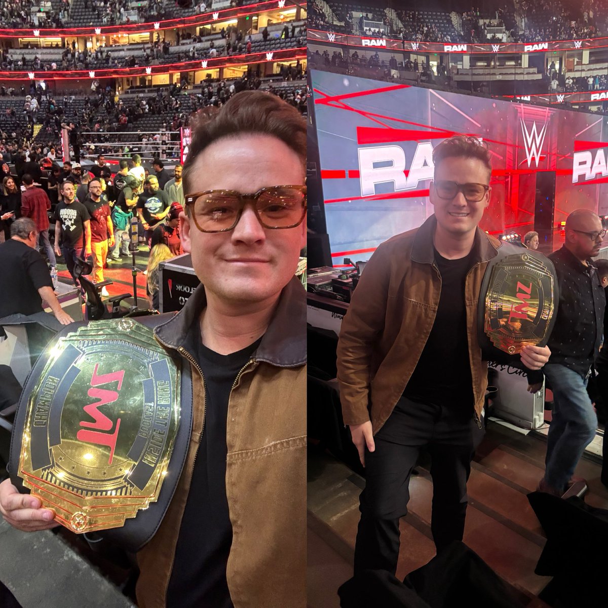 BransonTMZ's tweet image. Of course @TMZ Inside The Ring pod had to stop by @WWE RAW in Anaheim tonight! #WWERaw #tmz #wwe