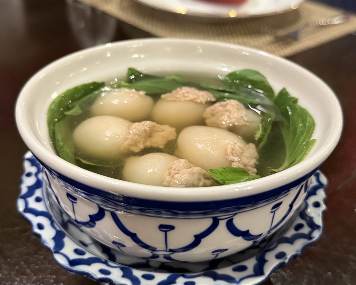 tipamart's tweet photo. Mouth-Watering Thai Cuisine; Clear Soup with Rambutans Stuffed with Minced Pork and Prawn (Gaeng Jud Look Ngo) เมนูต้นตำรับสำรับไทย🇹🇭 “แกงจืดลูกเงาะ“ #foodtraveller #foodtravel #thaifood #thaifoodie #DeliciousThaiFood #foodlover #foodie #hellothailand https://t.co/fBviwcZxq7