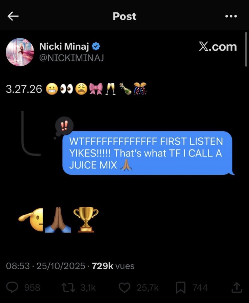 Bih I will stream dat album illegally don’t play with me Nicki