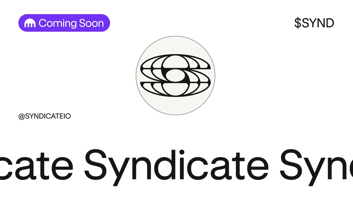 Coming soon on Kraken 👀 

$SYND by <a href="/syndicateio/">Syndicate</a> 

Now in post-only mode. Trading starts October 28

Deposit today ⤵️
app.kraken.com/JDNW/SYND

*Geographic restrictions apply