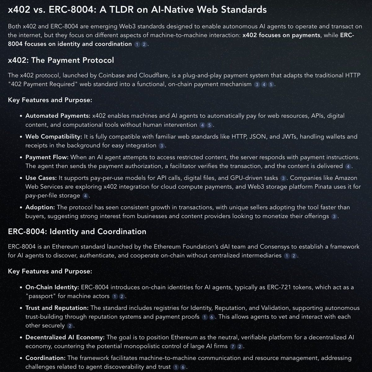 jskuros's tweet image. For those confused, here is a quick rundown on the uses and differences between x402 and ERC-8004.