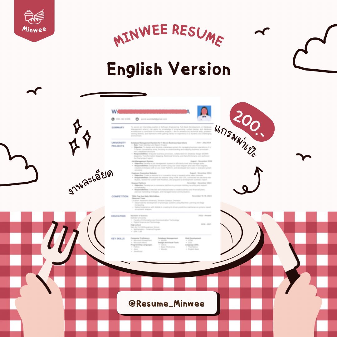 minweexx's tweet photo. 💼 รับทำเรซูเม่มืออาชีพ ✨
ภาษาสวย เรียบเรียงดี ถูกใจ HR แน่นอน 🫶

📨💬Line : https://t.co/VPiJzXPLb1

#รับทำเรซูเม่ #รับทำresume #รับทำcv #เรซูเม่ฝึกงาน https://t.co/9oxXx51PLX
