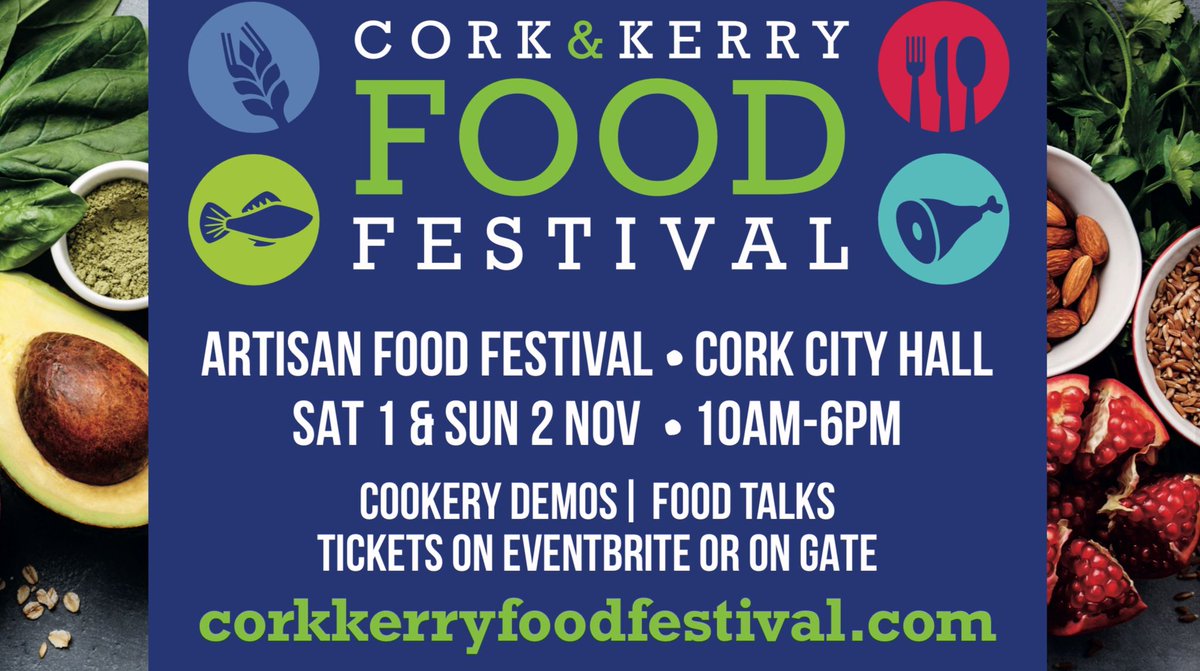 CAN'T WAIT! We'll be at the Cork &amp; Kerry Food Festival this weekend at Cork City Hall.
Celebrating the best of artisan and local food and drink, it's all happening on Saturday and Sunday, November 1st &amp; 2nd - and you're invited!
All you need to know at corkkerryfoodfestival.com