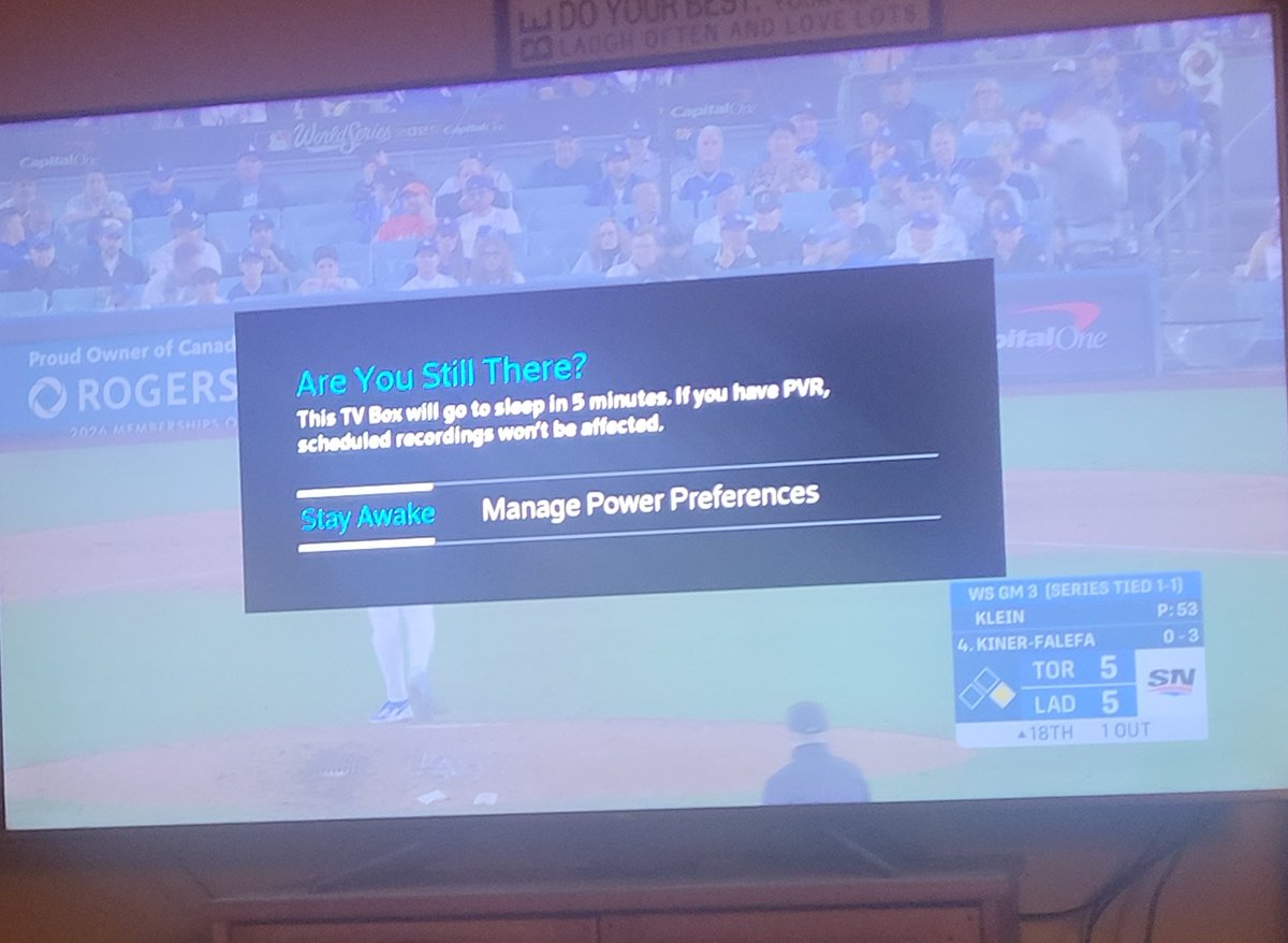 Apparently my TV thinks 18 innings is too many