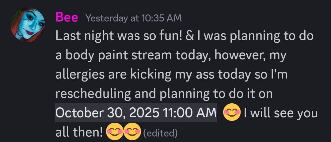 For those not in discord! ☺️
See you Thursday!