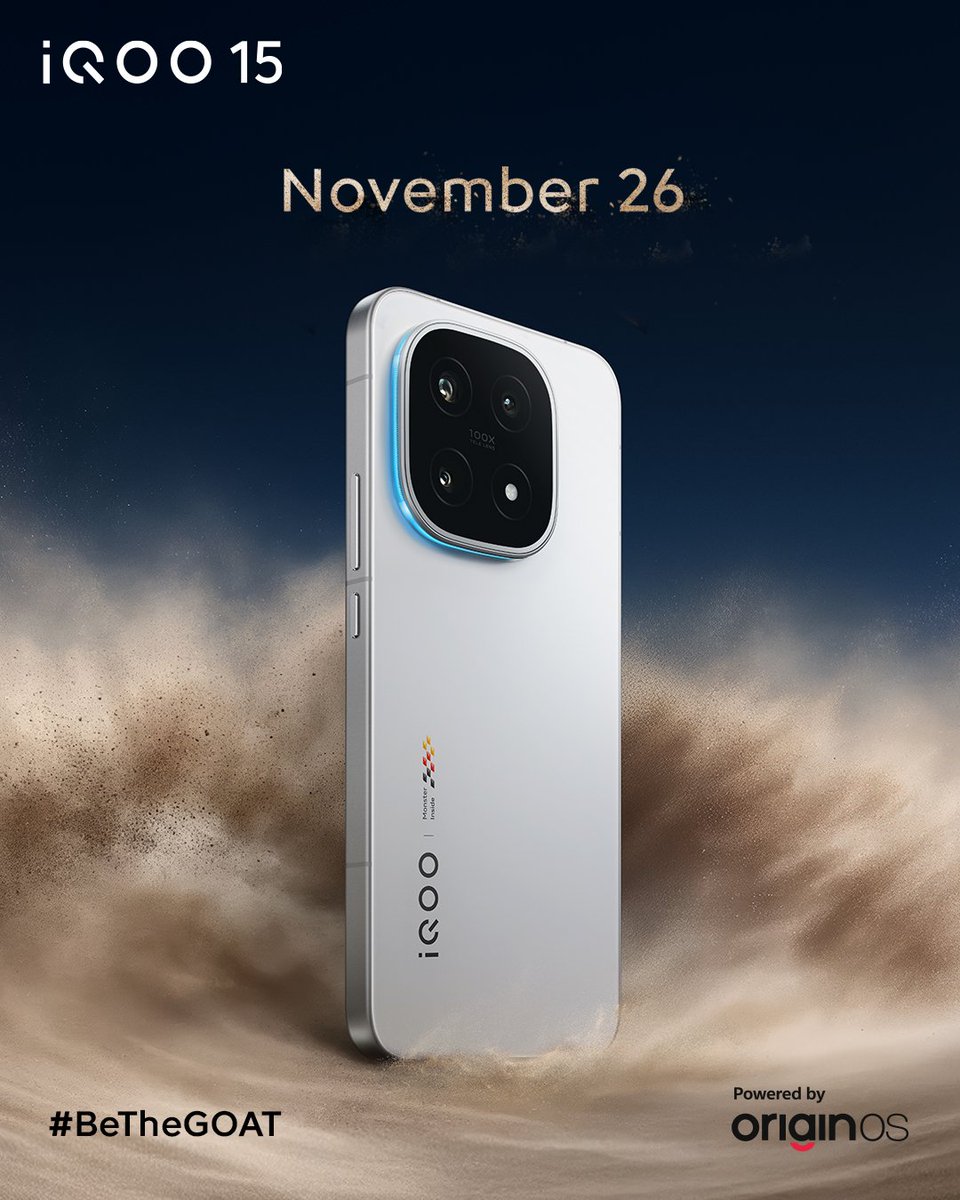 ishanagarwal24's tweet image. iQOO 15 is launching in 🇮🇳 India on November 26! Definitely the launch I'm most excited for next month.

iQOO always delivers the best value &amp;amp; now with OriginOS 6, the offering will be even more compelling.