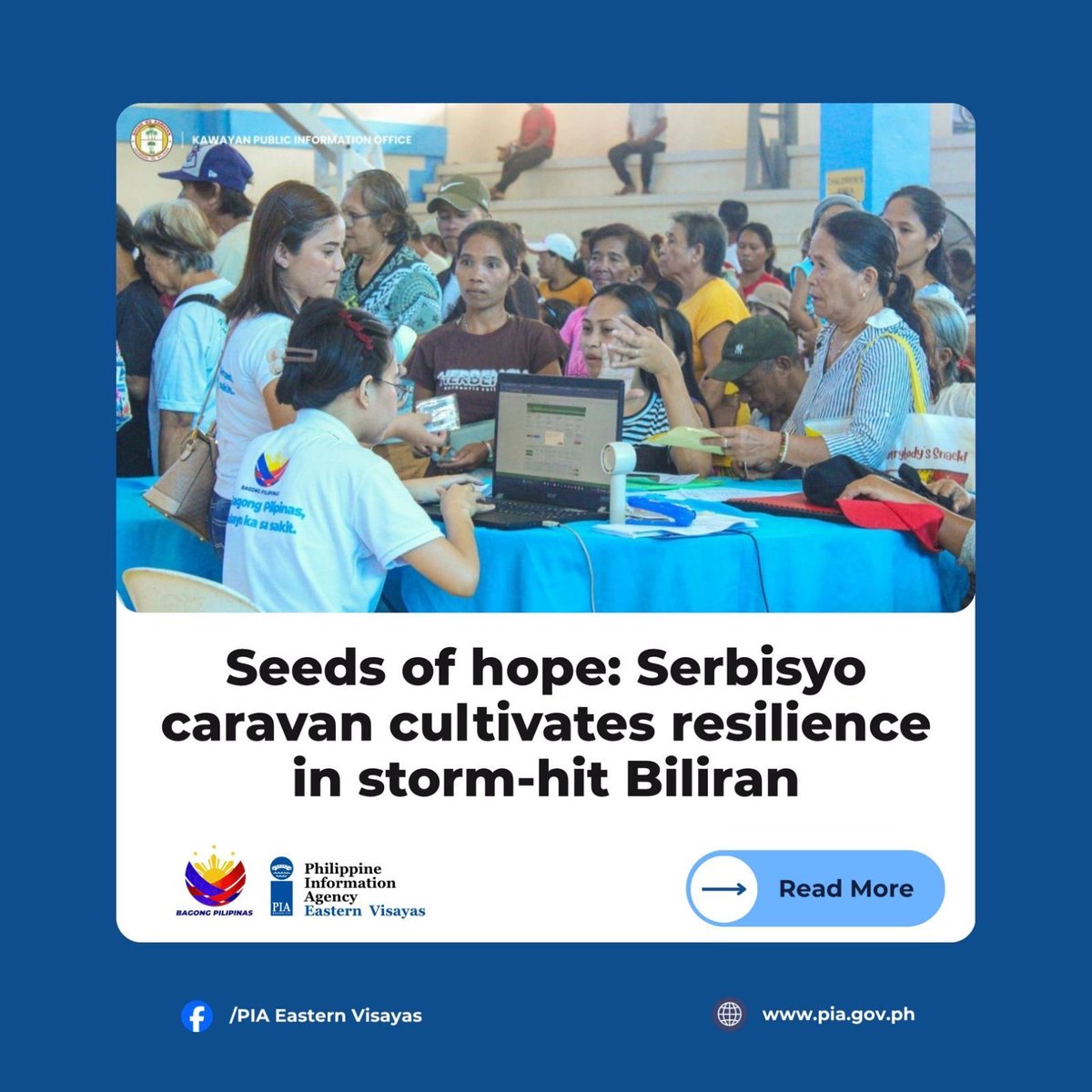 pia_ev's tweet photo. Residents of Barangay Buyo and 19 other barangays of Kawayan in Biliran found renewed strength as they benefited from the 3rd Serbisyo Caravan led by the Philippine Information Agency Biliran.

Read more: https://t.co/13pKrWxisd

#SerbisyoCaravan
#PIABiliran #BIONet #LGUKawayan https://t.co/d6WCd21fgY
