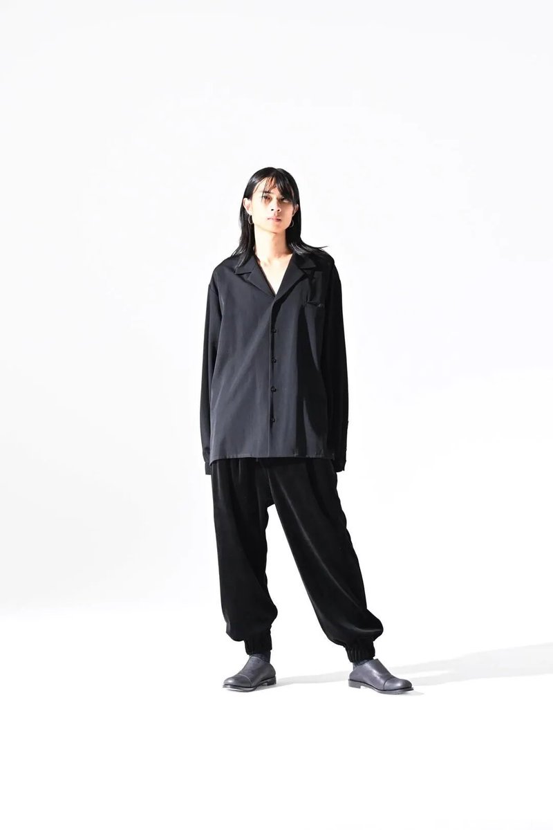 bishool セットアップ BISHOOL] Melton Rib Big Blouson black 高級毛織物の産地