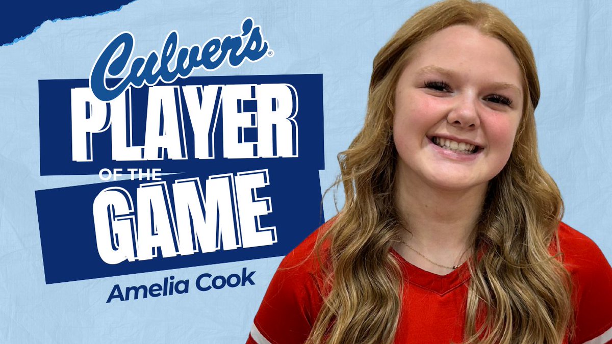 Congratulations to Amelia Cook of Coon Rapids Bayard on being named Culver's Player of the Game Vs West Bend Mallard on Monday, October 27th in Class 1A Regionals. Cook was fantastic in a 3-1 win with 48 assists, 5 kills and 15 digs.
<a href="/CRB_Athletics/">CRB Athletics</a> <a href="/DevonDembinski/">Devon Dembinski</a> <a href="/kcmeiners/">kc meiners</a>