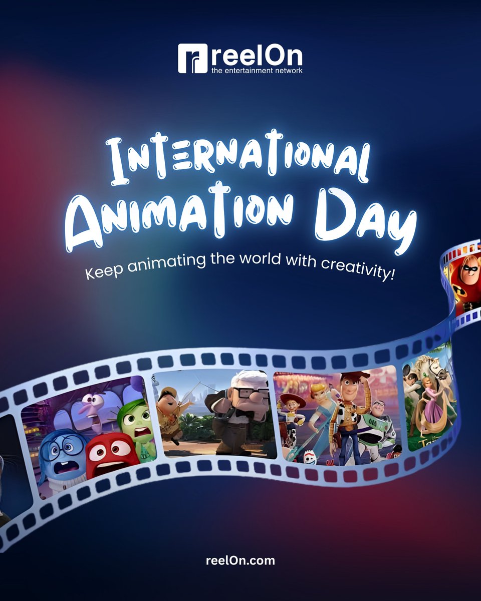 reelOnApp's tweet image. 🎬✨ Happy International Animation Day! ✨
From Inside Out to Toy Story — animation continues to inspire, move, and connect us across worlds of imagination. 

#InternationalAnimationDay #AnimationMagic #reelOn #Storytelling #AnimationLovers #CreativeWorld