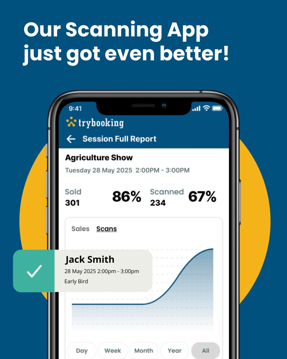 We've rebuilt our Scanning App – it's now even faster and easier to use, with extra flexibility.

Our new custom rules make event day and multi-session events a breeze.

👉 Download or update today 📲

Find out what else has changed - link in bio.