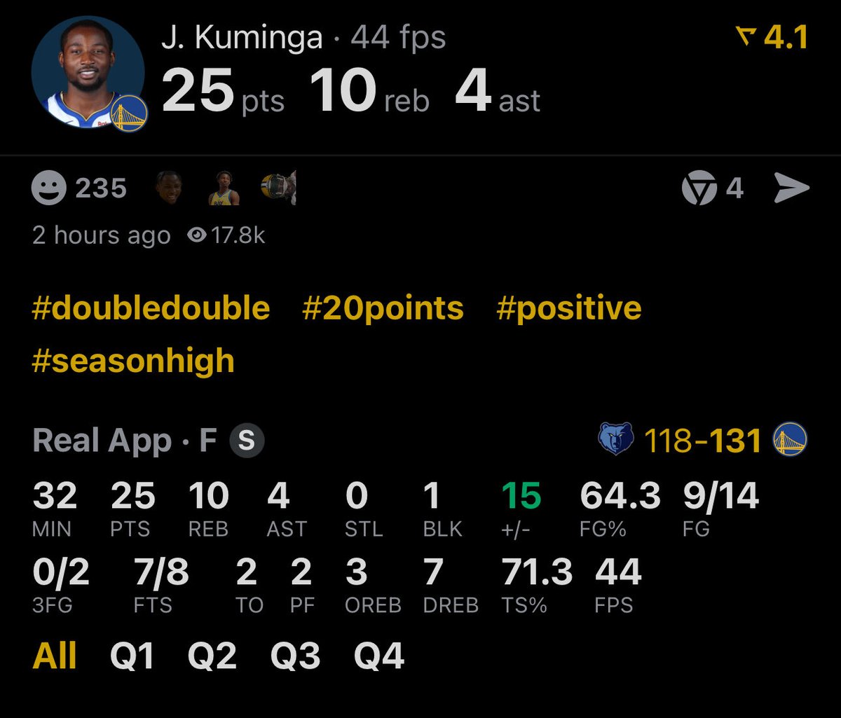 Playoff Gifted🏀🎮 (@giftedhoops_) on Twitter photo Kuminga then went on to have his best game of the season. Kuminga then went on to have his best game of the season.