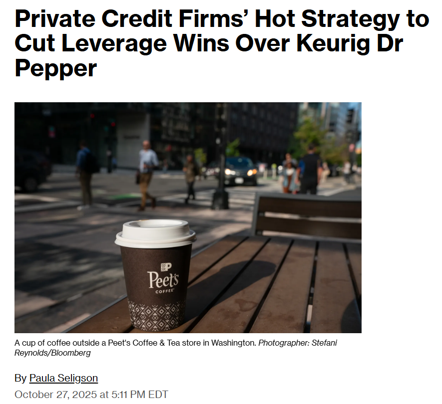 How to borrow $4B without adding debt:

Step 1: Take your own assets (coffee plants)
Step 2: Put them in a “JV”
Step 3: Private credit “invests” as equity partner
Step 4: You keep control and operations
Step 5: Rating agencies call it equity not debt

Keurig just did this.