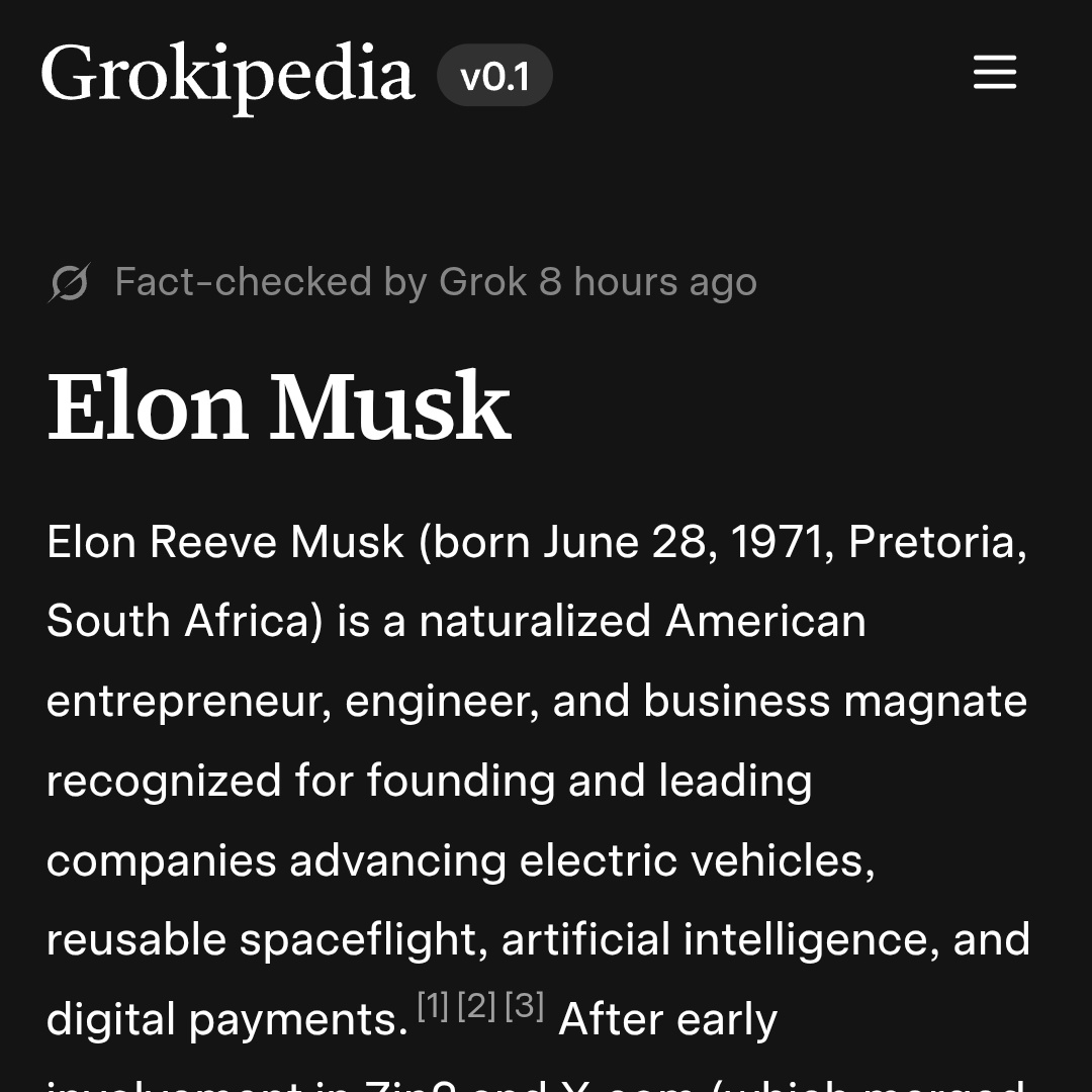 Visit Grokipedia.com // Fact-checked by Grok  // The actual truth of truth //